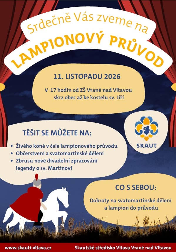 Šifrovací závod 2026 skauti Vltava Vrané nad Vltavou
